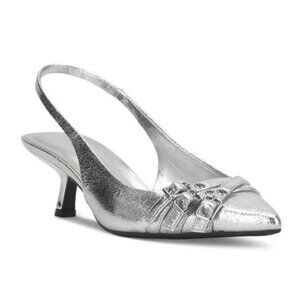 89$ I.N.C. International Concepts Capeka Slingback Pumps Size 7 US Silver